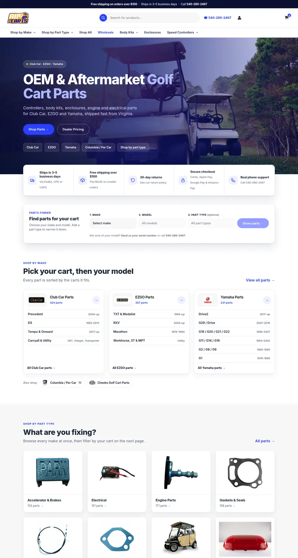 The All 4 Carts website home page